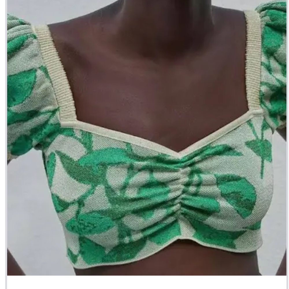Zara Green Crop Top